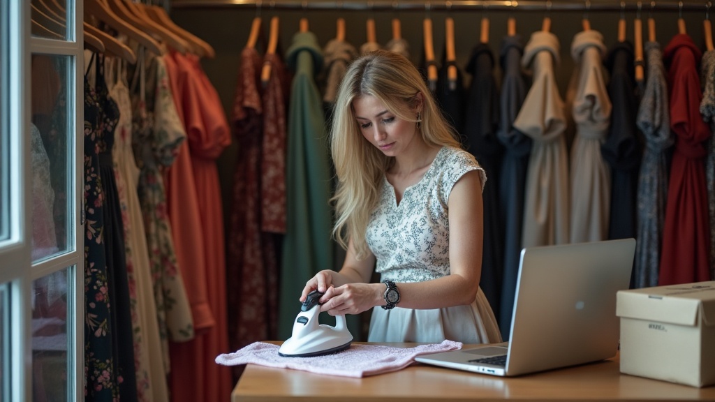 Butik sahibi online mağazasını yönetiyor