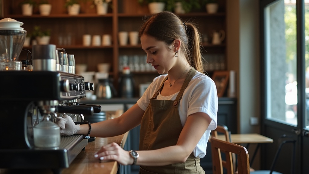 Kafe sahibi tabletten siparişleri takip ediyor